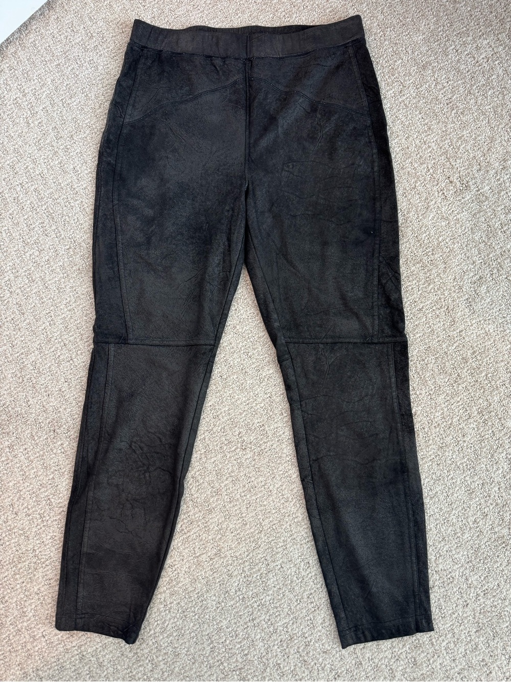 Free People Black Women's Faux Suede Pull-On leggings